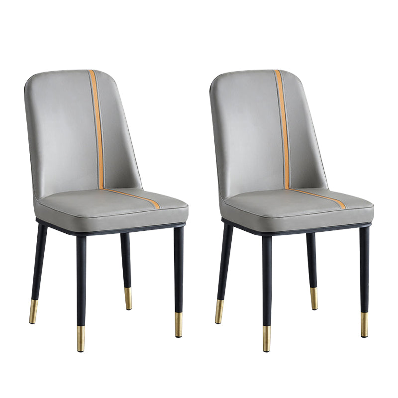 Faux Leather Dining Chairs Parsons Armless Dining Side Chair