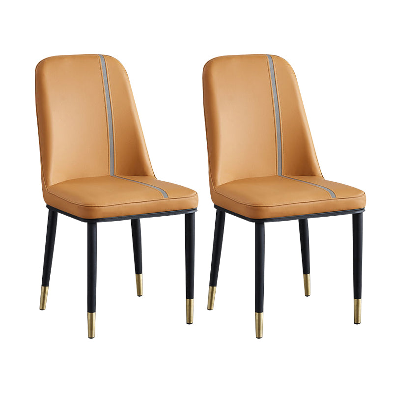 Faux Leather Dining Chairs Parsons Armless Dining Side Chair