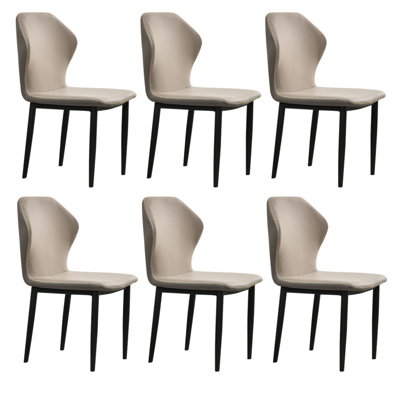 Faux Leather Dining Chairs 17.3" Wide Wingback Parsons Chair Set