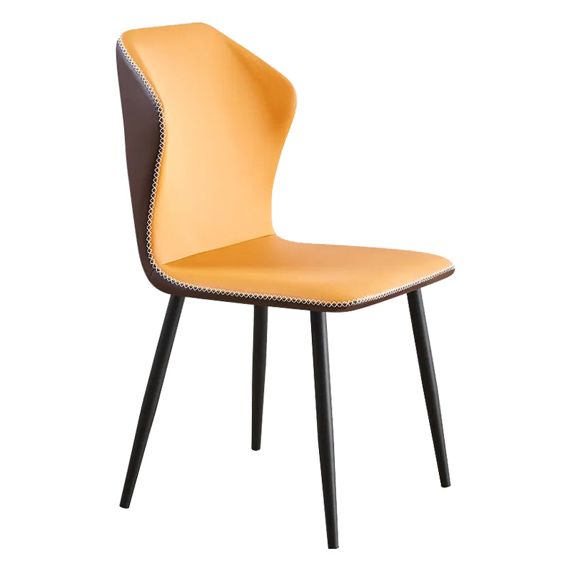 Faux Leather Dining Chairs 17.3" Wide Wingback Parsons Chair Set