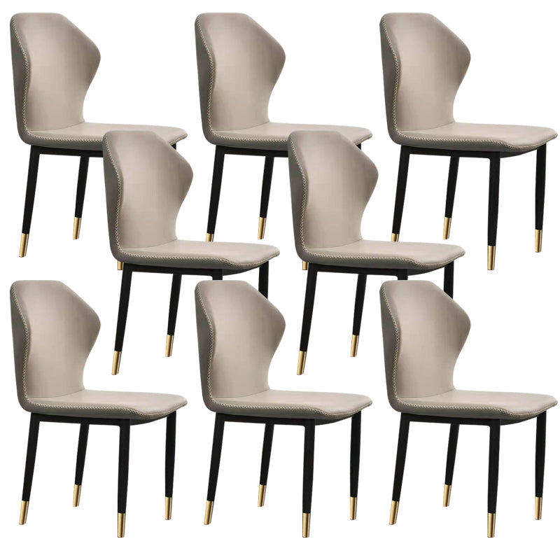Faux Leather Dining Chairs 17.3" Wide Wingback Parsons Chair Set