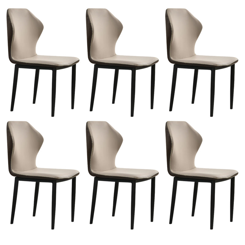 Faux Leather Dining Chairs 17.3" Wide Wingback Parsons Chair Set