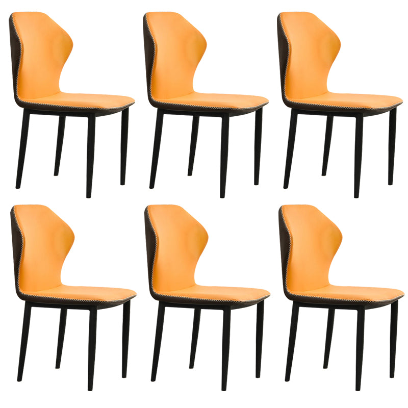 Faux Leather Dining Chairs 17.3" Wide Wingback Parsons Chair Set