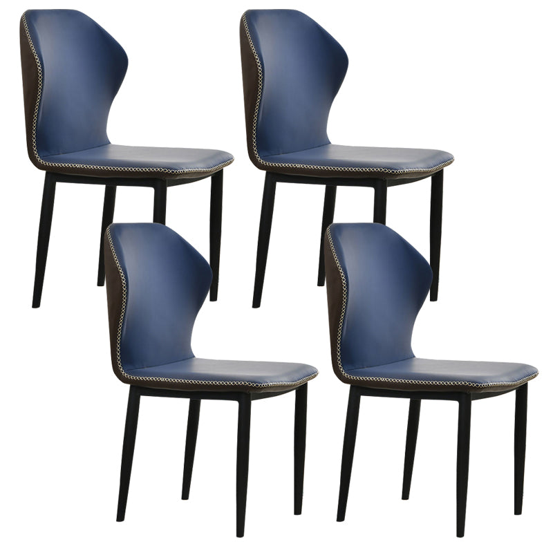 Faux Leather Dining Chairs 17.3" Wide Wingback Parsons Chair Set