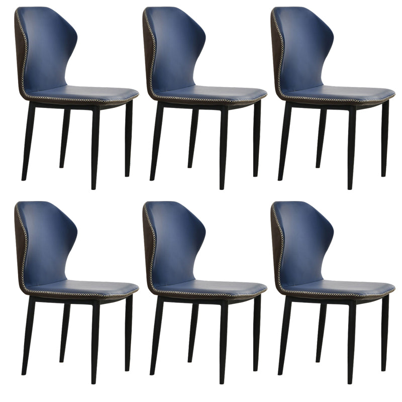 Faux Leather Dining Chairs 17.3" Wide Wingback Parsons Chair Set