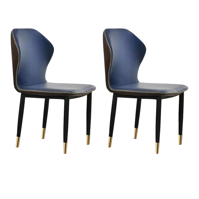 Faux Leather Dining Chairs 17.3" Wide Wingback Parsons Chair Set