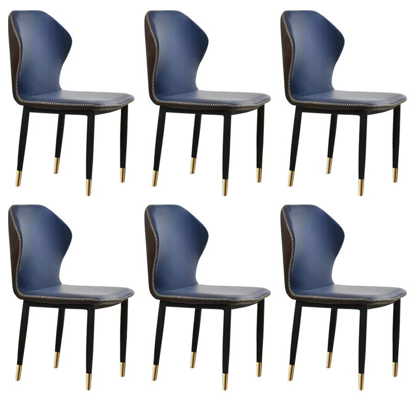 Faux Leather Dining Chairs 17.3" Wide Wingback Parsons Chair Set