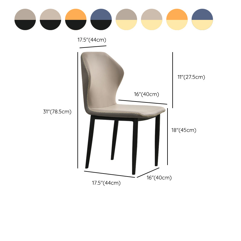 Faux Leather Dining Chairs 17.3" Wide Wingback Parsons Chair Set