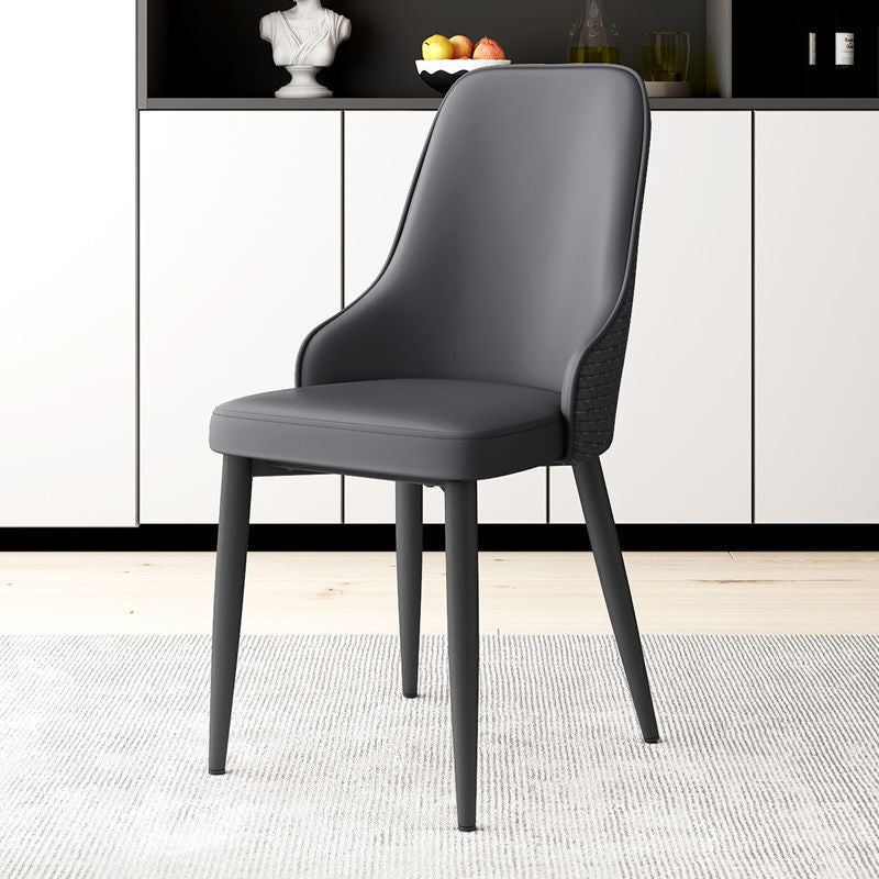 Leather Dining Chair Parsons Armless Side Chair for Restaurant