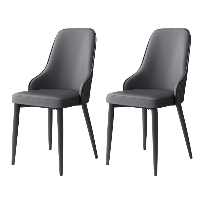 Leather Dining Chair Parsons Armless Side Chair for Restaurant