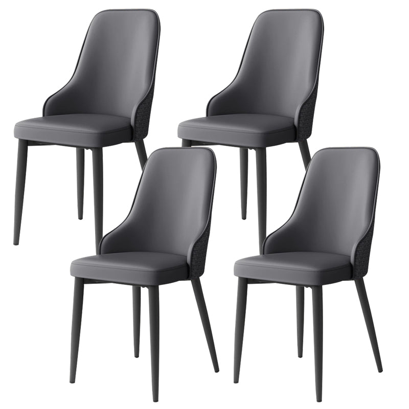 Leather Dining Chair Parsons Armless Side Chair for Restaurant