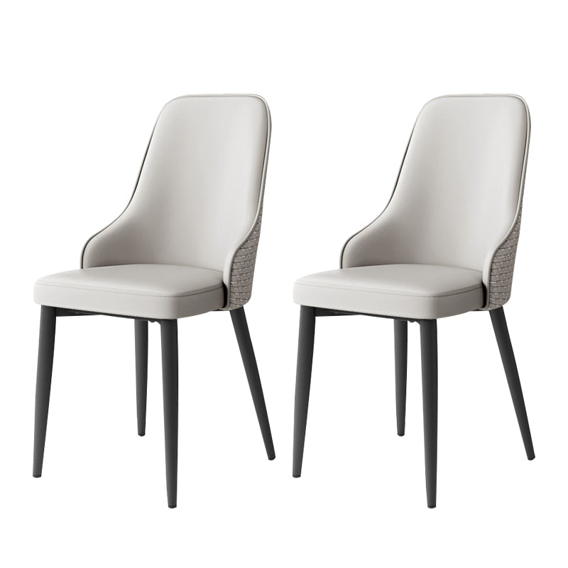 Leather Dining Chair Parsons Armless Side Chair for Restaurant