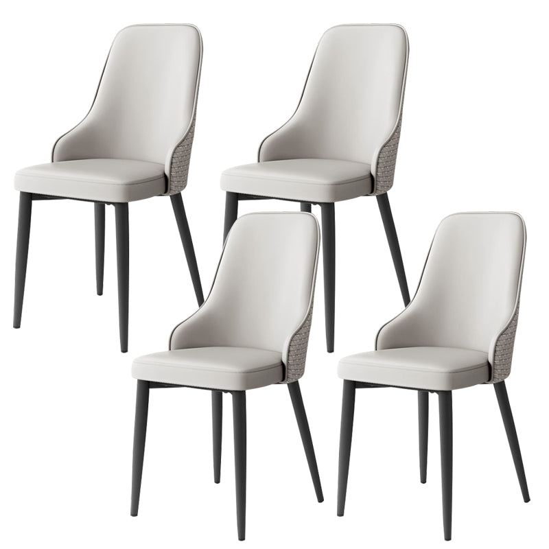 Leather Dining Chair Parsons Armless Side Chair for Restaurant