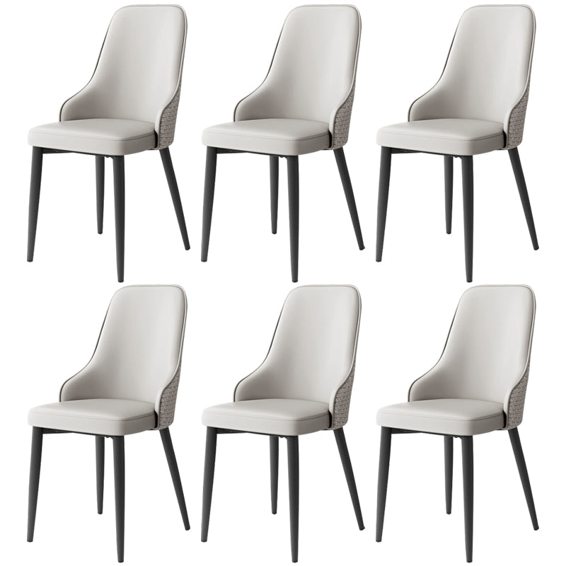 Leather Dining Chair Parsons Armless Side Chair for Restaurant