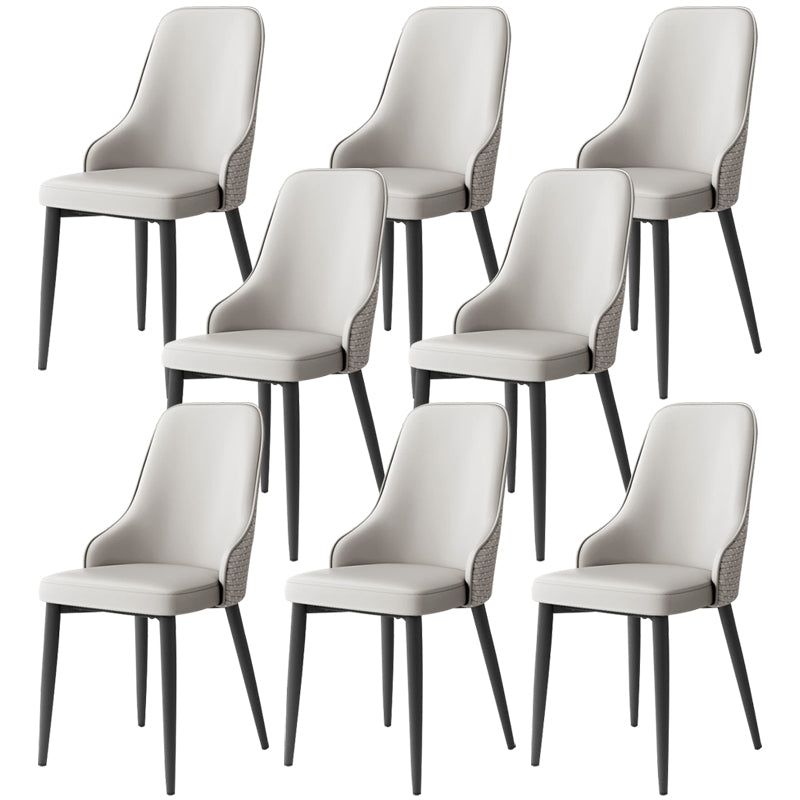 Leather Dining Chair Parsons Armless Side Chair for Restaurant