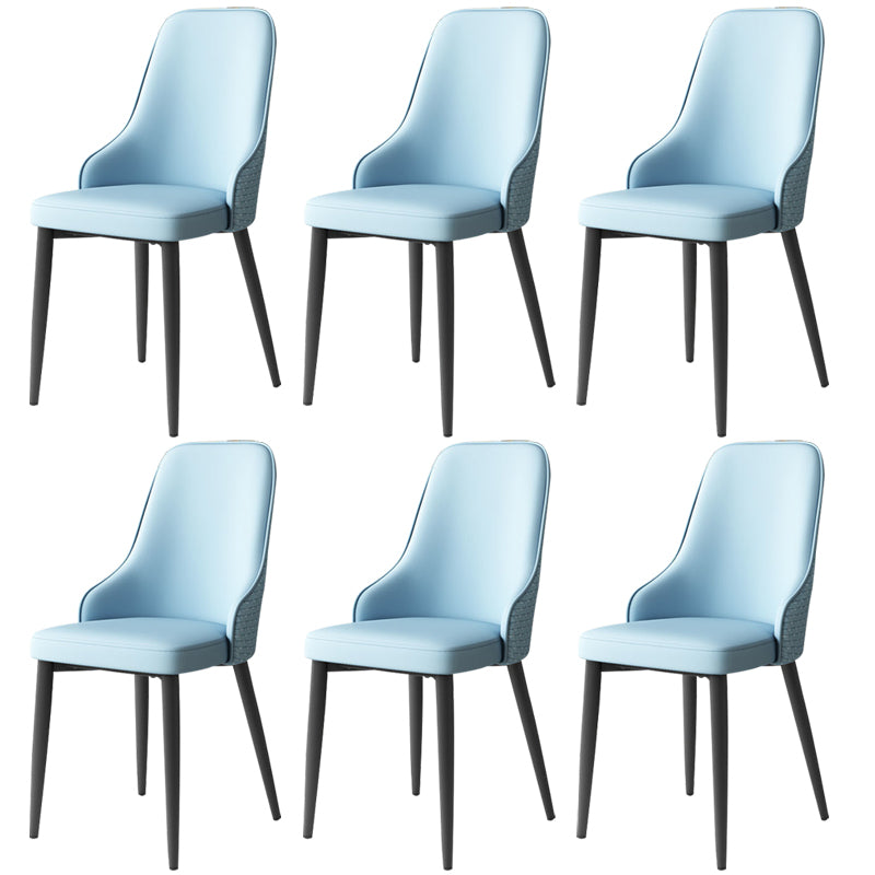 Leather Dining Chair Parsons Armless Side Chair for Restaurant