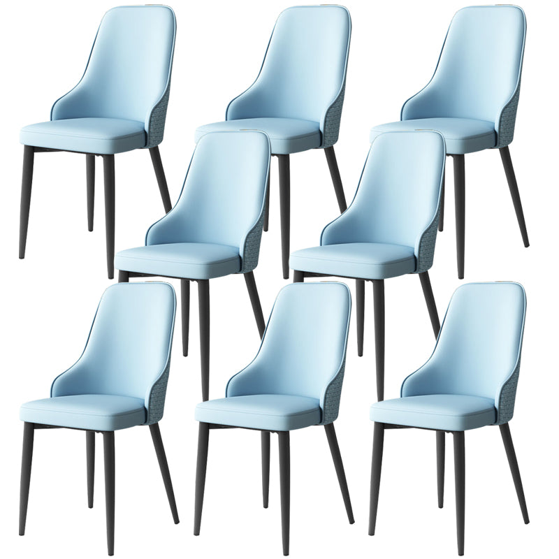 Leather Dining Chair Parsons Armless Side Chair for Restaurant