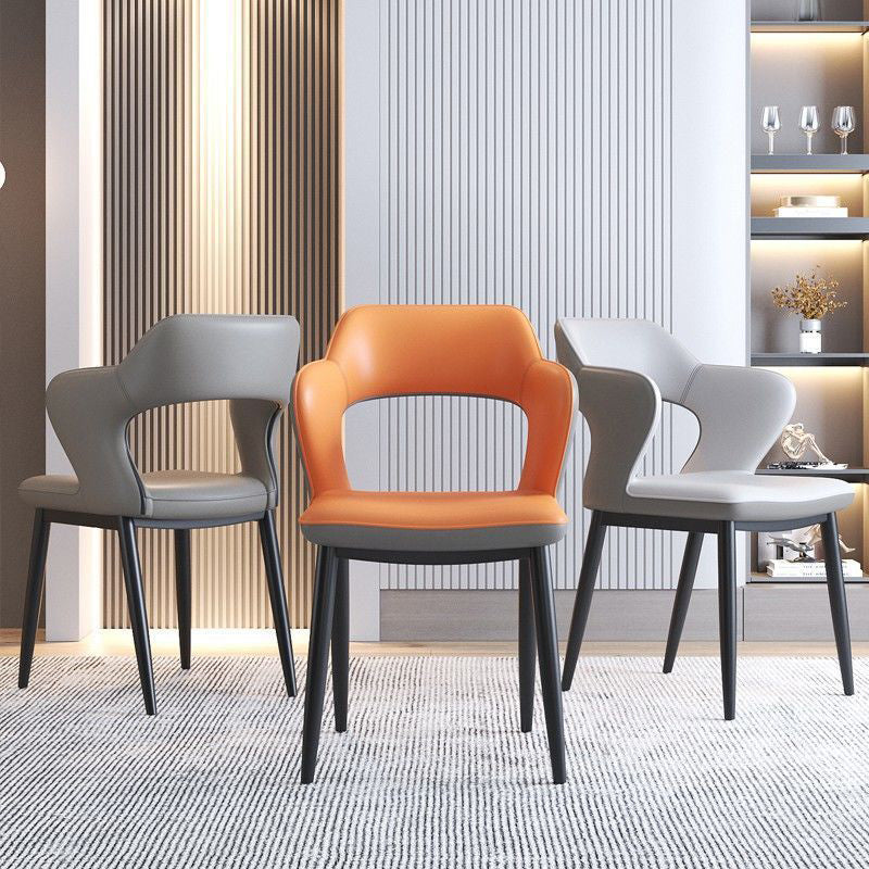 Metal Modern Style Side Chair Open Back Dining Side Chair Set
