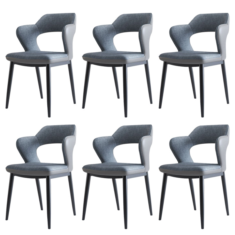 Metal Modern Style Side Chair Open Back Dining Side Chair Set