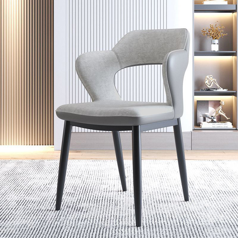 Metal Modern Style Side Chair Open Back Dining Side Chair Set