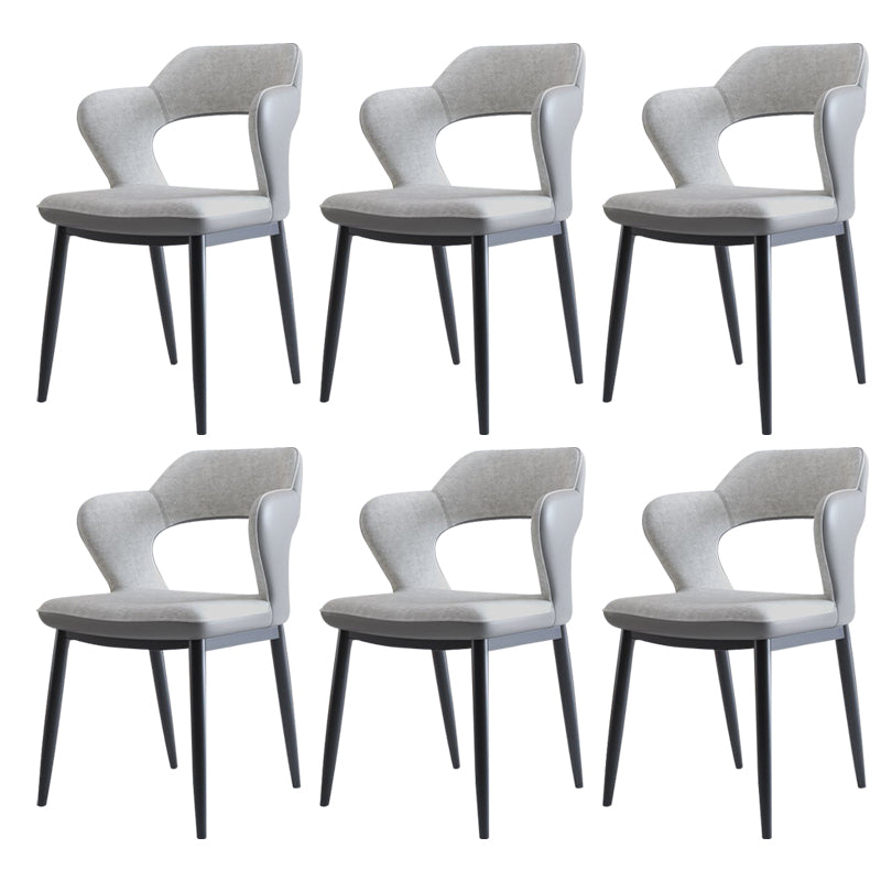 Metal Modern Style Side Chair Open Back Dining Side Chair Set