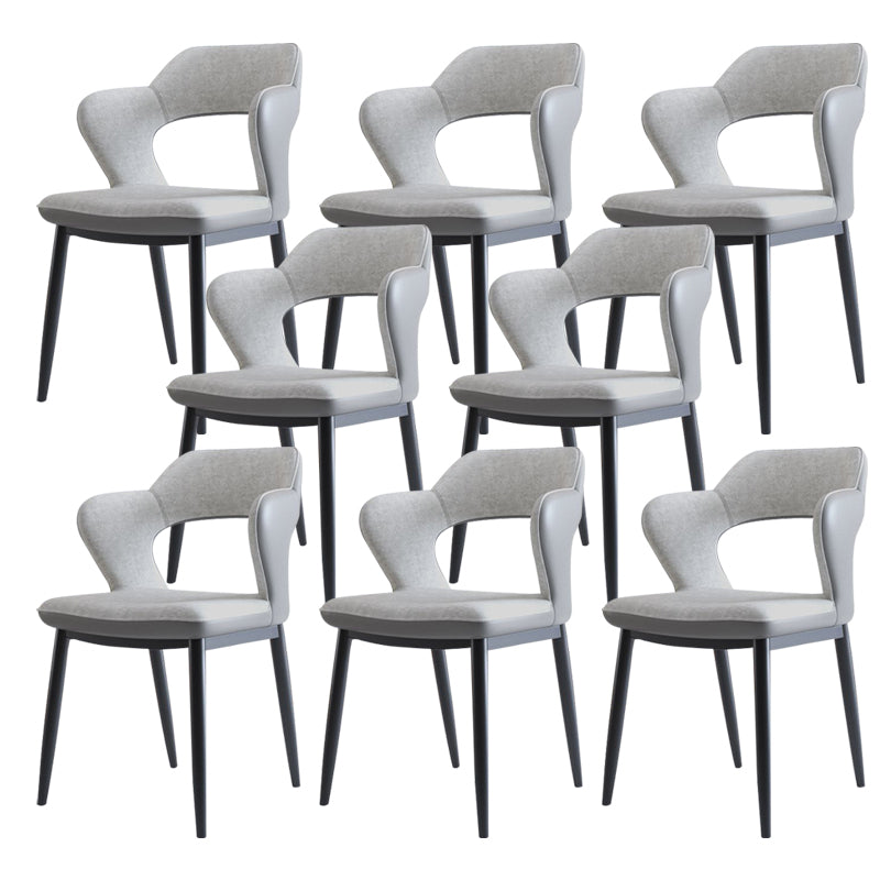 Metal Modern Style Side Chair Open Back Dining Side Chair Set