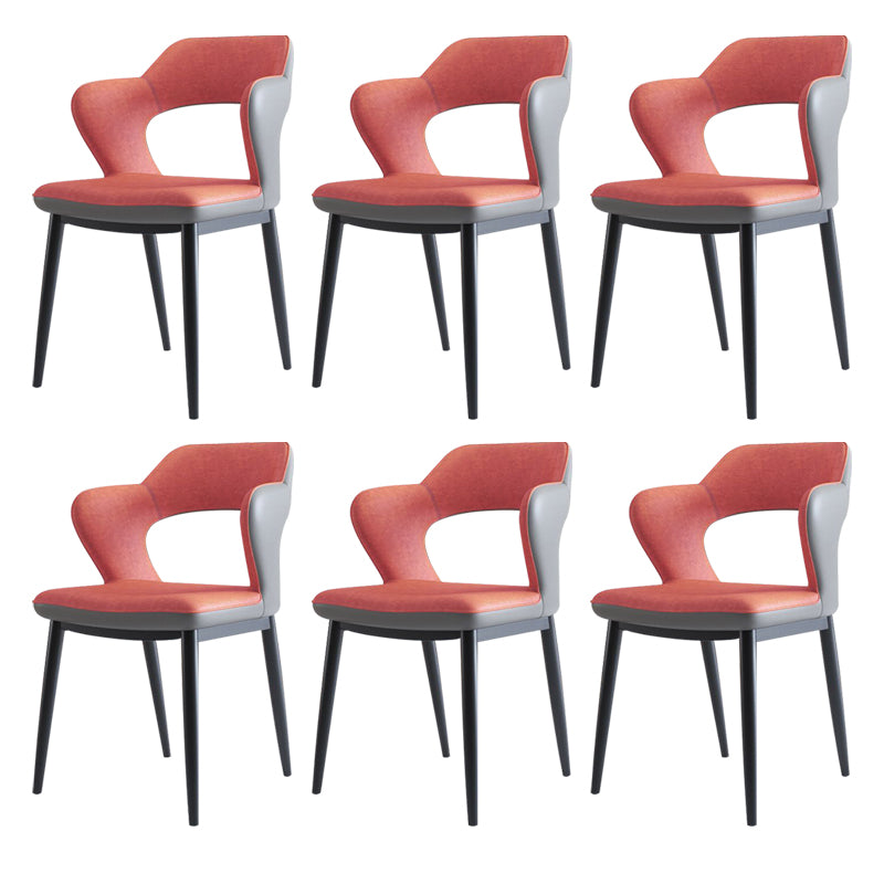 Metal Modern Style Side Chair Open Back Dining Side Chair Set