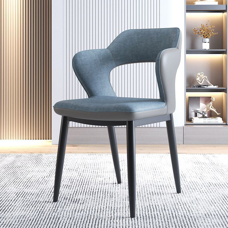 Metal Modern Style Side Chair Open Back Dining Side Chair Set