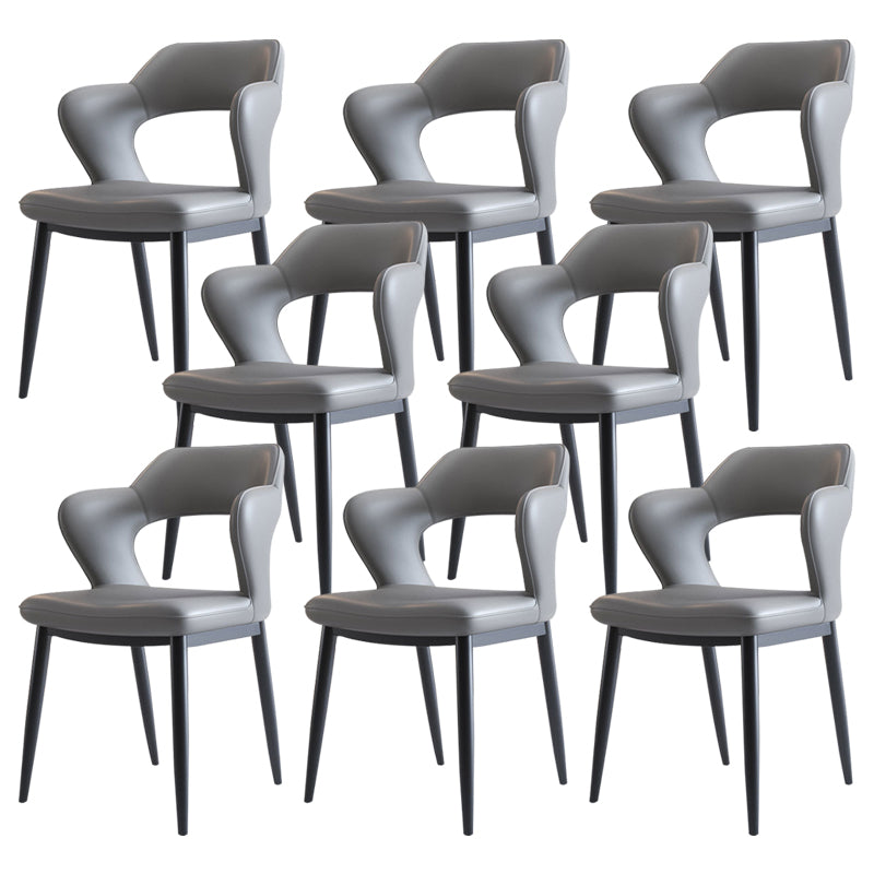 Metal Modern Style Side Chair Open Back Dining Side Chair Set