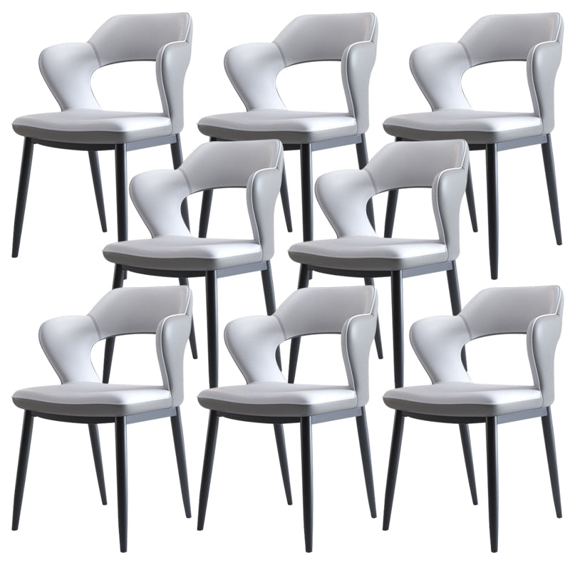 Metal Modern Style Side Chair Open Back Dining Side Chair Set