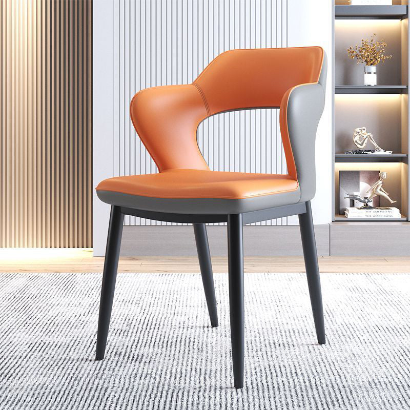 Metal Modern Style Side Chair Open Back Dining Side Chair Set