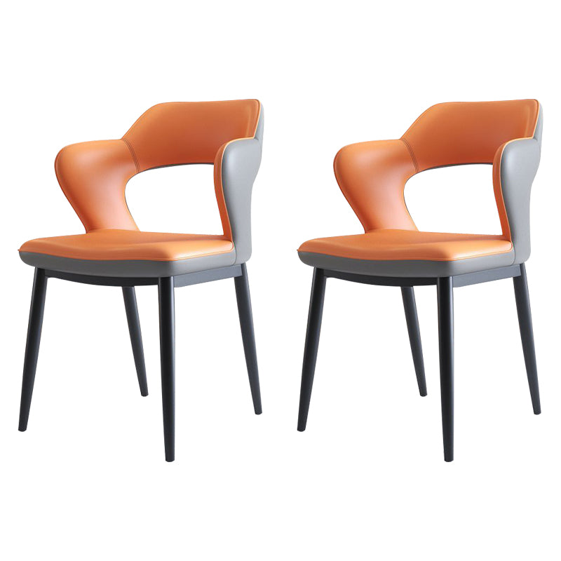 Metal Modern Style Side Chair Open Back Dining Side Chair Set