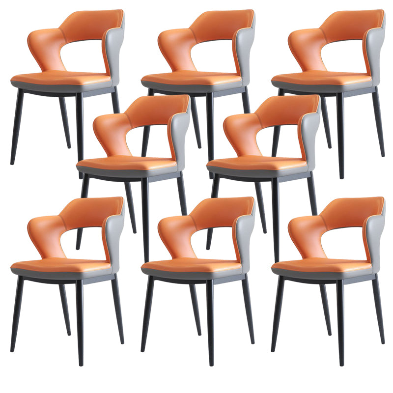 Metal Modern Style Side Chair Open Back Dining Side Chair Set