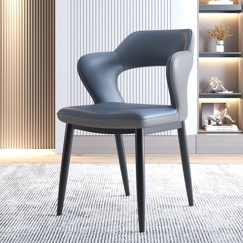 Metal Modern Style Side Chair Open Back Dining Side Chair Set
