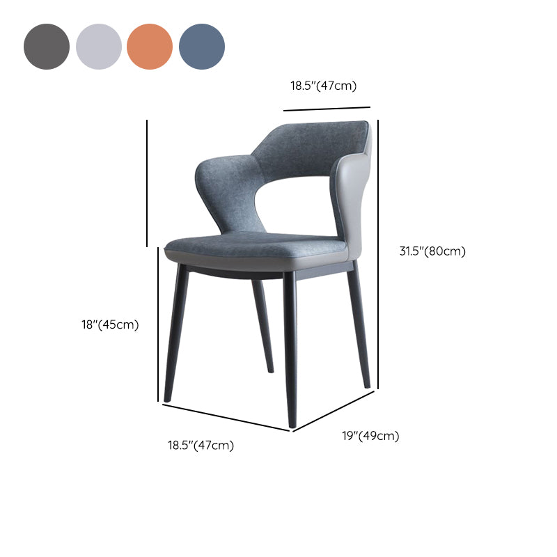 Metal Modern Style Side Chair Open Back Dining Side Chair Set