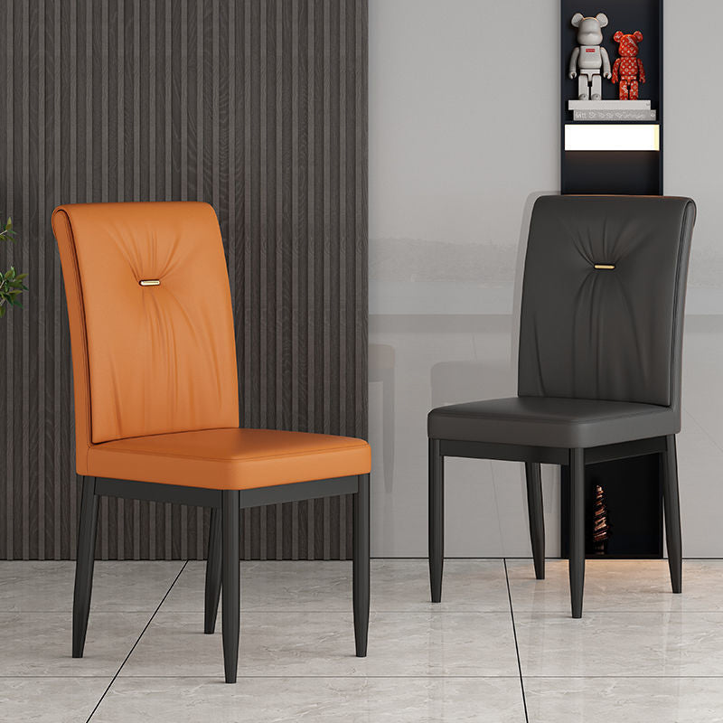 Leather Dining Chair Upholstered Home Dining Armless Side Chair