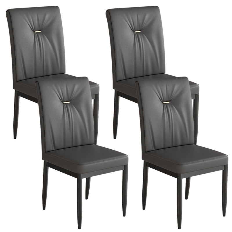 Leather Dining Chair Upholstered Home Dining Armless Side Chair