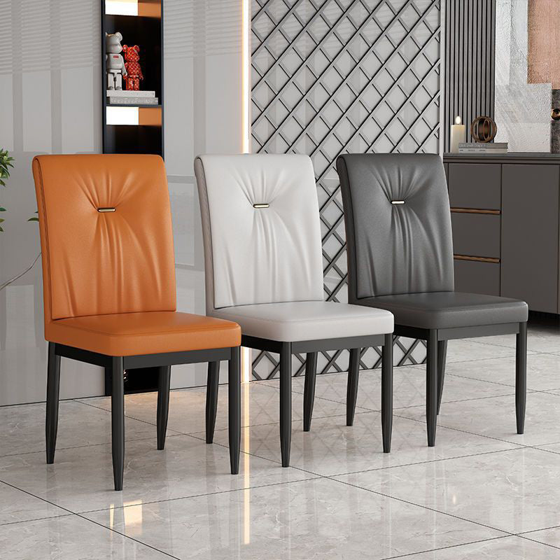 Leather Dining Chair Upholstered Home Dining Armless Side Chair