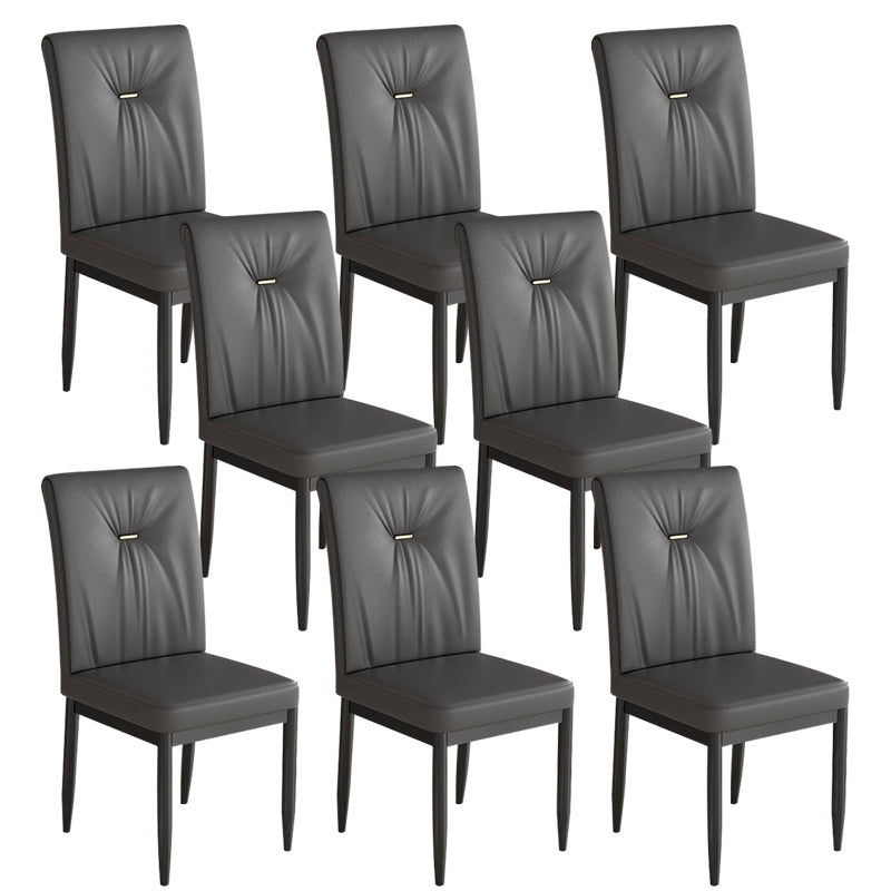 Leather Dining Chair Upholstered Home Dining Armless Side Chair