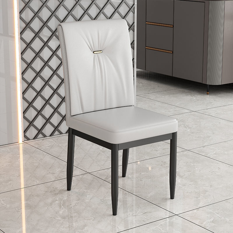 Leather Dining Chair Upholstered Home Dining Armless Side Chair