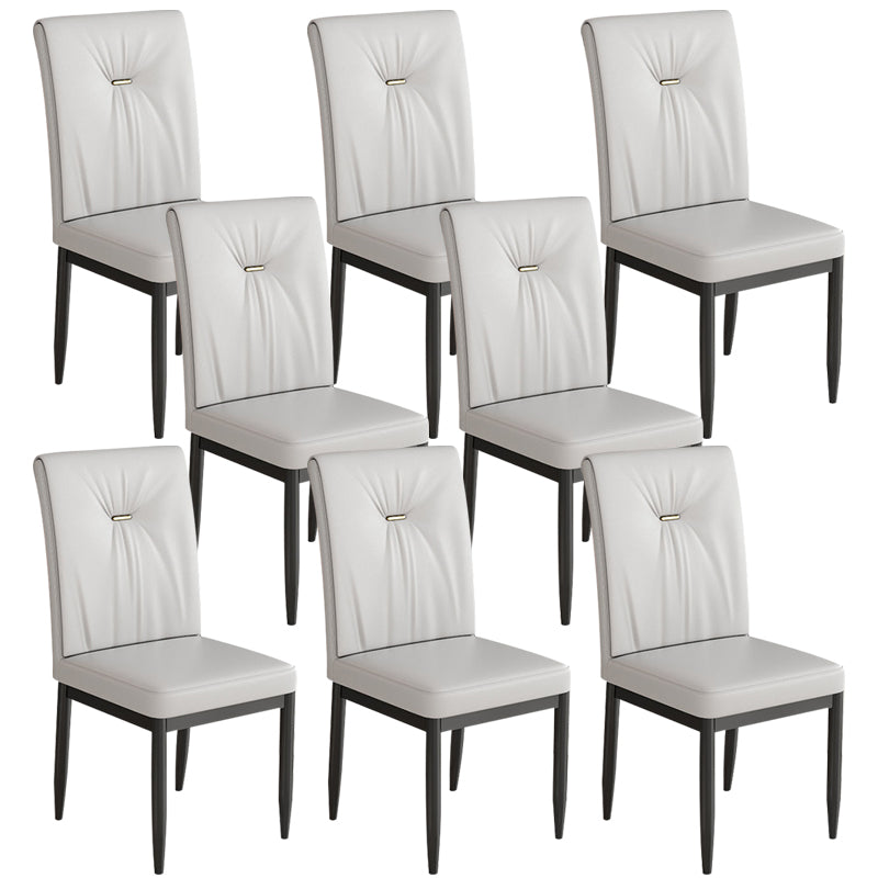 Leather Dining Chair Upholstered Home Dining Armless Side Chair