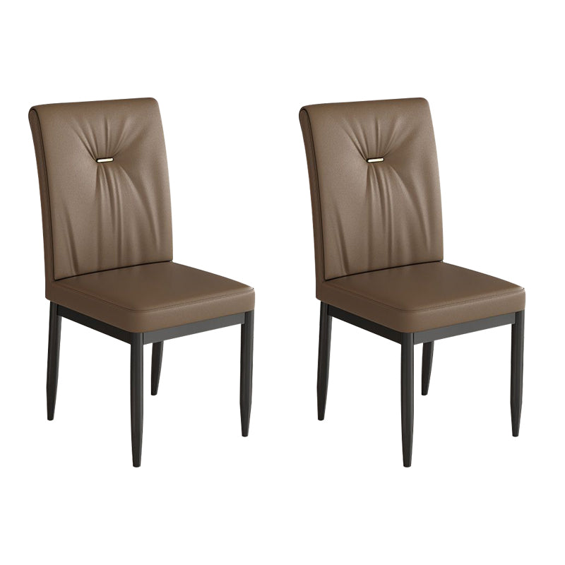 Leather Dining Chair Upholstered Home Dining Armless Side Chair