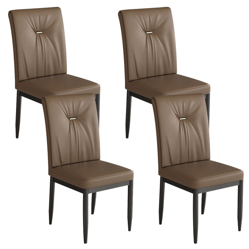 Leather Dining Chair Upholstered Home Dining Armless Side Chair