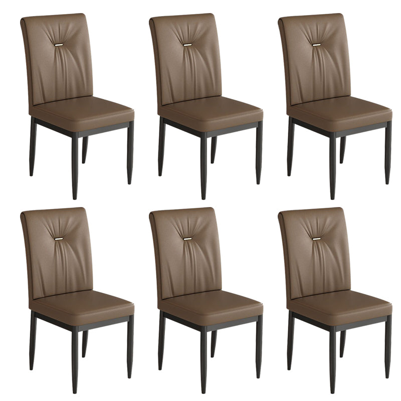 Leather Dining Chair Upholstered Home Dining Armless Side Chair