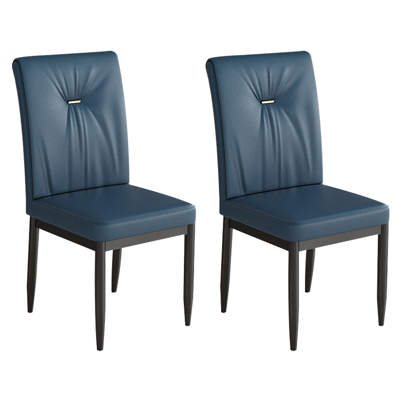 Leather Dining Chair Upholstered Home Dining Armless Side Chair