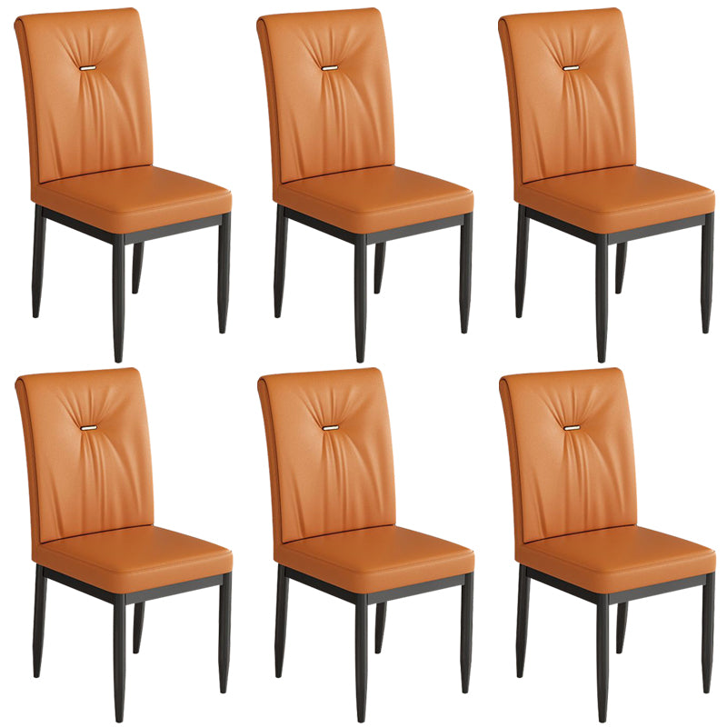 Leather Dining Chair Upholstered Home Dining Armless Side Chair