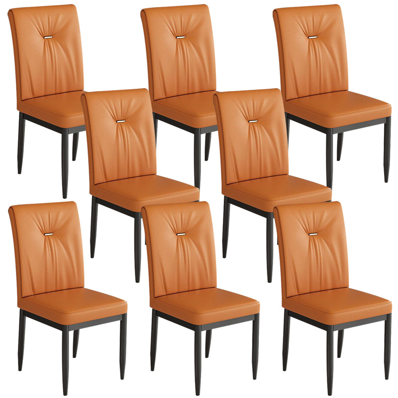 Leather Dining Chair Upholstered Home Dining Armless Side Chair