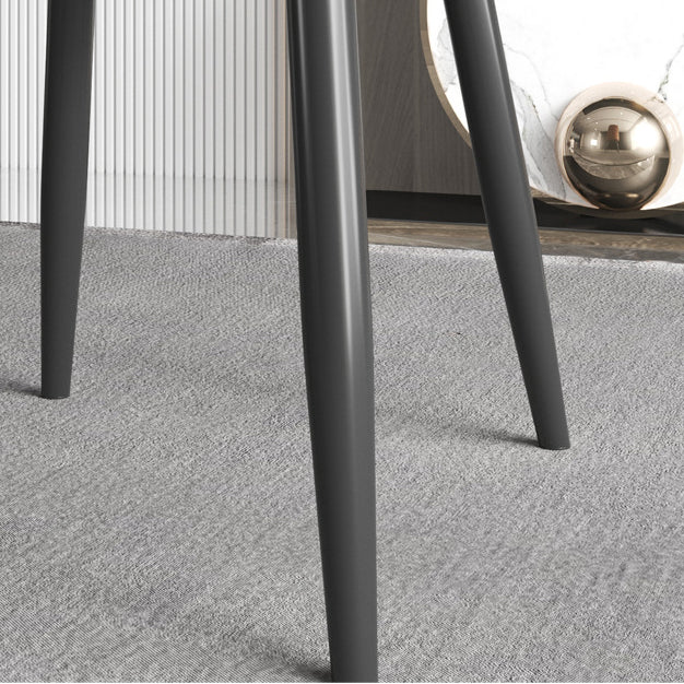 Faux Leather Modern Dining Chairs Parsons Arm Chair for Dining Room