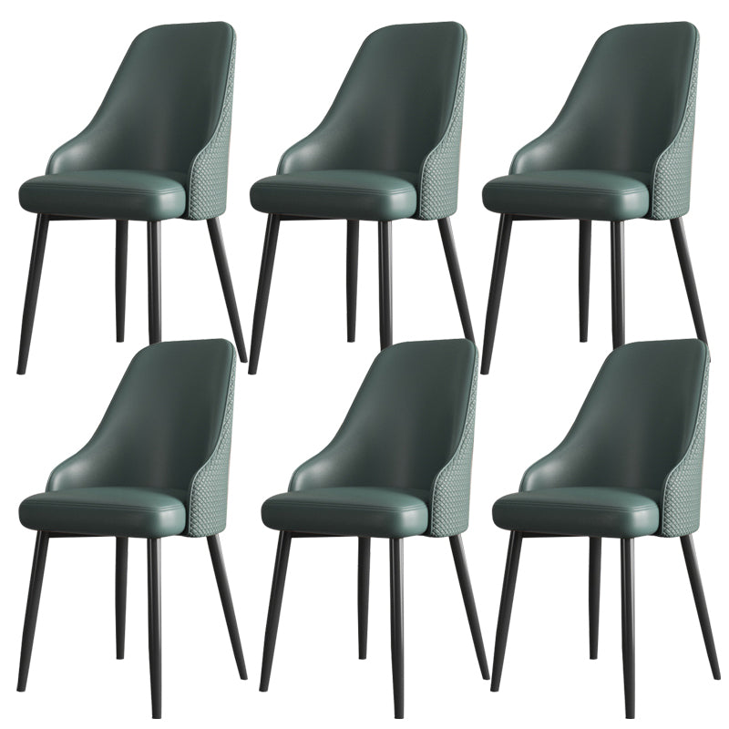 Faux Leather Modern Dining Chairs Parsons Arm Chair for Dining Room