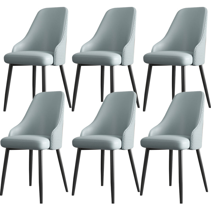 Faux Leather Modern Dining Chairs Parsons Arm Chair for Dining Room